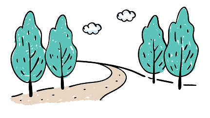 Illustration of Trees and Road