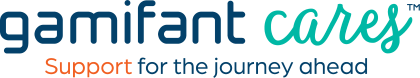 Gamifant Cares logo with Support for the journey ahead tagline