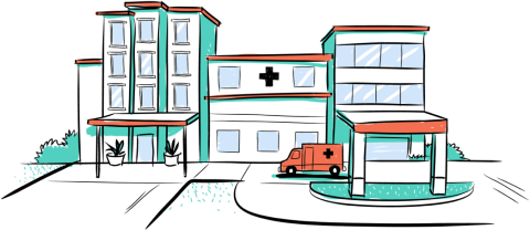 Illustration of a hospital